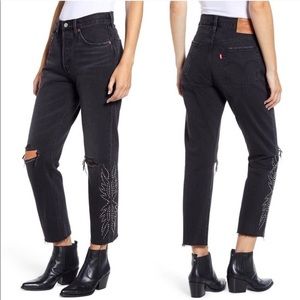 New Levi’s 501 Premium Cropped Stud Jeans